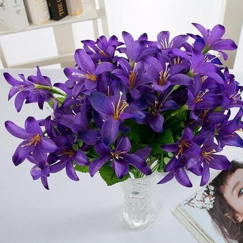 10 Fork 30 Heads Artificial Lily Flowers Wedding Decorative Flowers Calla Lily Fake Narcissus Flowers Party Decor Accessories