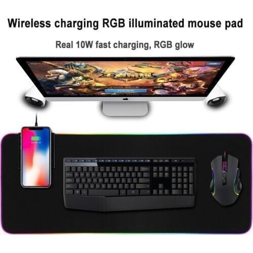 Wireless Charging Mouse Pad Gamer Mouse Pad Oversized RGB Mousepad Luminous Desk Mat Computer Laptop Keyboard XXL Mouse pad
