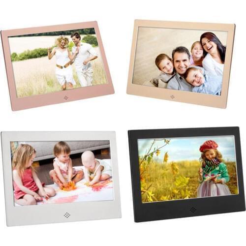 10 Inch Metal LED Digital Photo Frame 720P Video Music Calendar Clock Player 1024x600 Resolution
