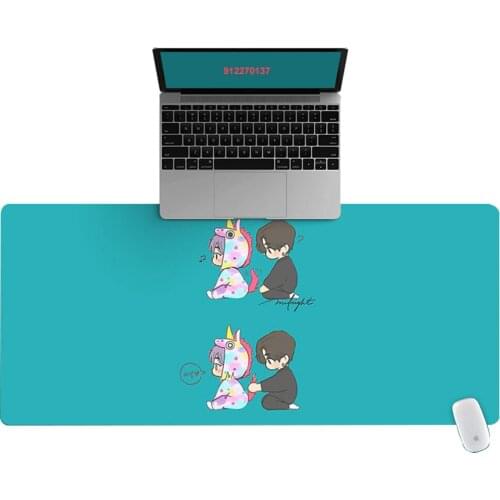 90x40cm XXL HD Cartoon Dinosaur little girl Pattern Office Computer Desk Mat Laptop Cushion Desk Non-slip Mat Gamer Mousepad Mat