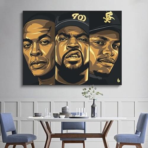 NWA Hip Hop Music Rapper Stars Ice Cube Canvas Posters and Prints Rapper Stars Paintings on the Wall Art Pictures Home Decor