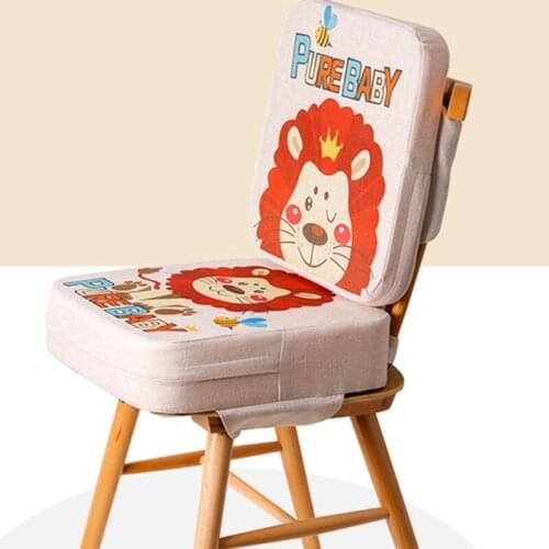 Portable Cartoon High Chair Pad Booster Dining Room Detachable Sponge Increasing Seat Cushion Safety Buckle for Toddler