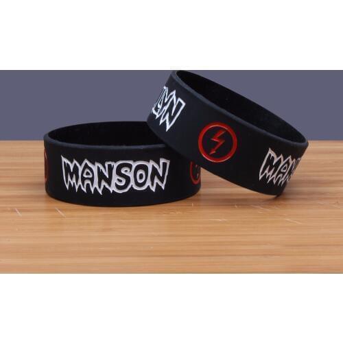 Marilyn Manson Silicone Bracelets&Bangles Wide Version Band Heavy Metal Music Band Prog/Art Rock Silicon Wristband SH281