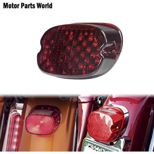 Motorcycle LED Running Tail Light Red Lens Brake License Plate Lamp Rear Stop Lights For Harley Sportster Touring Dyna Softail