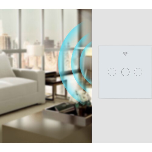 HAOQIYI Smart remote compatible with Alexa smart home with Google Assistant touch switch, light switch, American standard