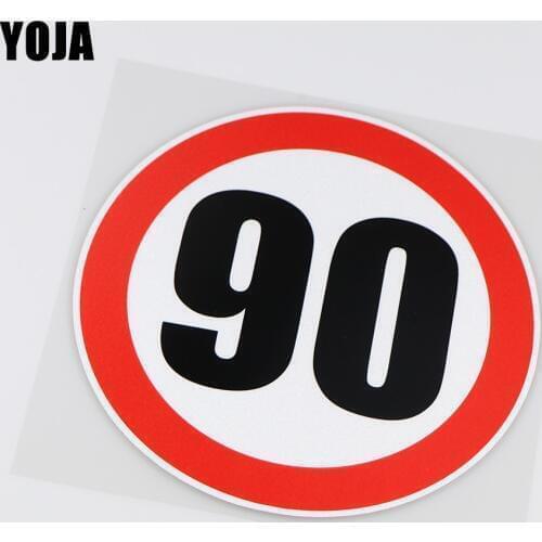 YOJA 16.5X16.5CM Fun Color Car Sticker Vinyl Decal Speed limit 90 km / h ZT3-0039