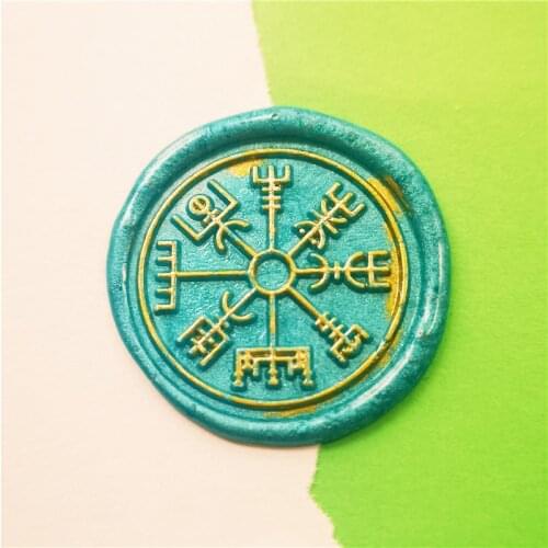 The Magic Navigation Viking Compass Seal stamp VIKING RUNE VEGVISIR Viking Navigation Compass Norse viking Sealing Wax Stamp