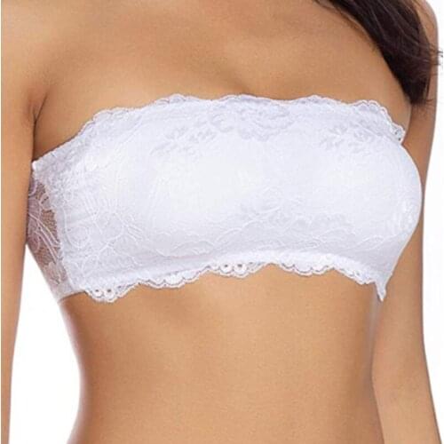 Women Lace Bralette Bandeau Boob Tube Casual Crop Boob Tube Top Underwear WomenS Sexy Hot Sale Strapless Crop Top Bra 2021 New