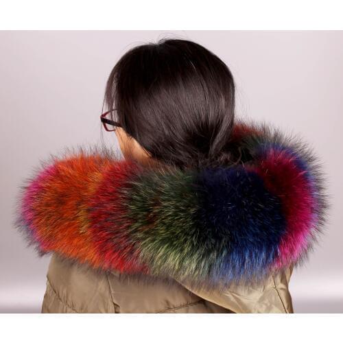 100% Real Raccoon Fur Collar Womens Natural Fur Collar Real Fur Shawl Raccoon collar Fur Scraves