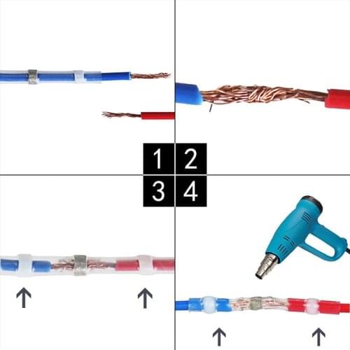 100Pcs/Set Heat Shrink Butt Solder Sleeve AWG 10-26 Wire Splice Connector JS22
