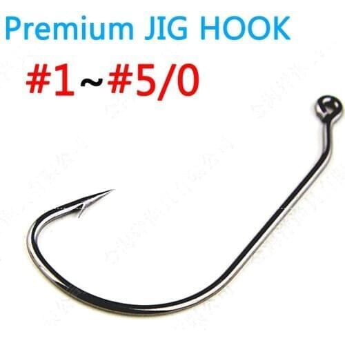 [100 pcs] Premium Worm Jig Hook Soft Plastic Fishing Hooks Size #1 #1/0 #2/0 #3/0 #4/0 #5/0