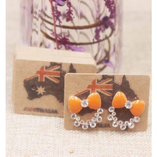 200PCS/1lot 2019 New arrival 300GSM Kraft paper Jewelry Display cards Earring&Pendant Display&Packaging cards size 5cm*3.5cm