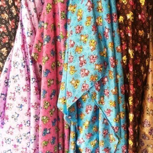 Print fabric satin Soft bear Sateen tilda craft Fabric silky printed DIY sewing ribbon Fabrics