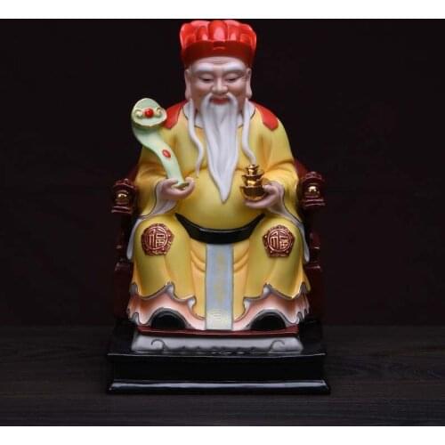 Asia HOME alter Temple High grade Porcelain God of wealth TU DI GONG Buddha statue shop bring money GOOD LUCK CAI SHEN statue