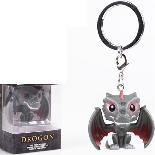 Keychain Pocket Keychain Dragon Game of Thrones Action Figure Collectible Model Cosplay Toys Kids Children Gifts