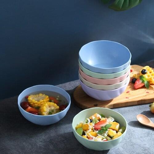 Household Nordic wheat straw bowl simple single canteen rice bowl instant noodles bowl dormitory rice bowl