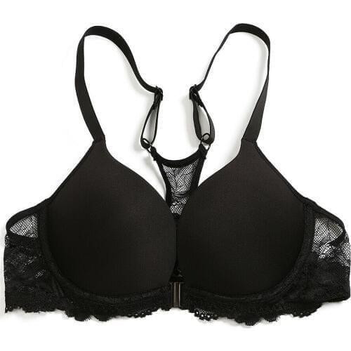 New Arrival Women Bra Quality Strength Design Push Up Bras Deep V Front Buckle Lace Bras 30 32 34 36 38 40 42 44 A B C D E