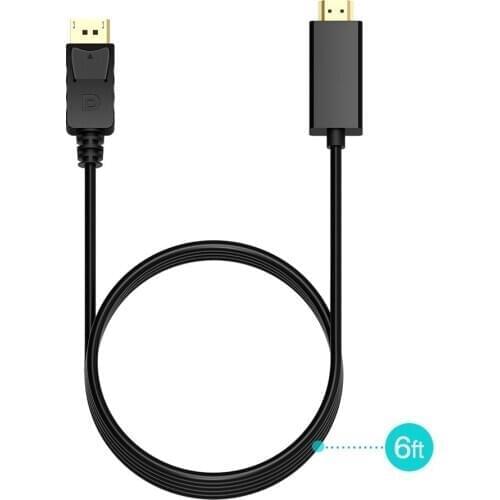 1.8m Displayport DP to HDMI Male To Male Adaptor Converter Cable Audio Video Cable