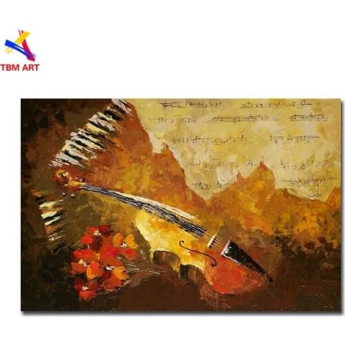 Music Picture Large Hand painted Modern Abstract Oil Painting on Canvas for Living Room Wall Art Home Decoration Gift SL112