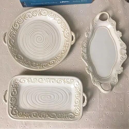 Ceramic Dishes And Plate Dessert Steak Set Household Kitchen Tableware Ceramic Dinner Plate Tableware Dessert Fruit Tray