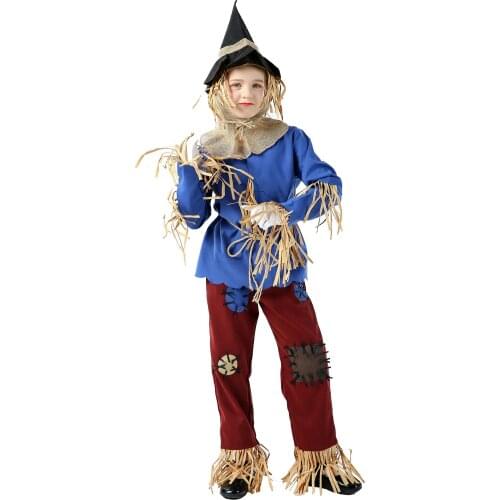 Girls Boys Scarecrow Cosplay Set Uniforms Halloween Costumes Childrens Day Performance