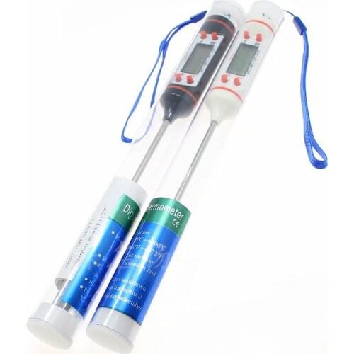 Kitchen Oil Thermometer Barbecue Baking Temperature Measurement Electronic Food Thermometer TP101 Black And White
