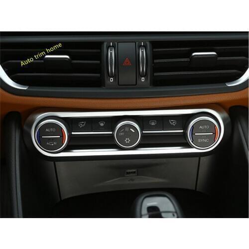 LAPETUS Air Conditioning AC Panel Decorative Frame Trim Fit For Alfa Romeo Stelvio 2017 - 2020 ABS Matte / Carbon Fiber Look