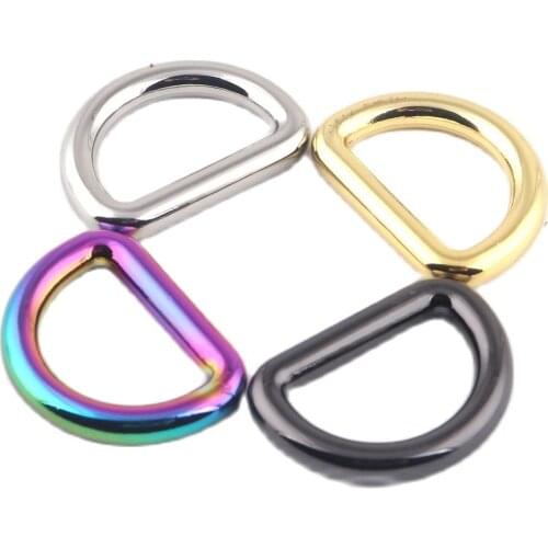 Metal D Rings 1" Rainbow d Buckles Round D Rings for Belt Strap Buckles Bag notions Strong D ring Sewing Hardware