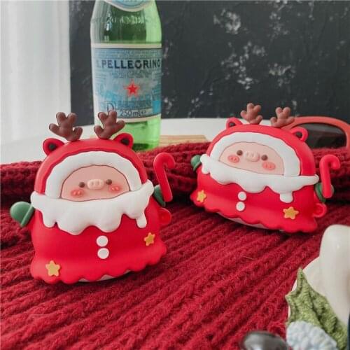 3D Cute Christmas Elk Silicon Cases For Airpods 1 2 Pro 3 Earphone Case Charge Box Soft Wireless Bluetooth Protection Back Cover