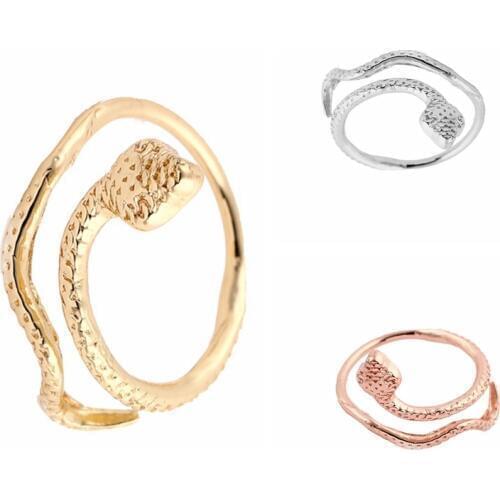 Min 1pc New Arrival Luxury Gold and Rose Gold Color Small Animal Snake Rings for Girls Gifts JZ062