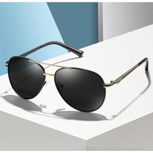 Fashion Pilot Polaroid Sun Glasses Vintage Men Women Metal Frame Driving Polarized Sunglasses UV400 Round Photochromic Goggle