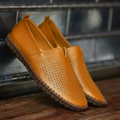 Nice Pop Genuine Cow Leather Mens Loafers Fashion Handmade Moccasins Soft Leather Blue Slip on Mens Boat Shoe PLUS SIZE