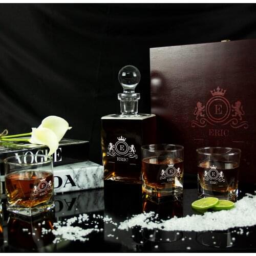 Personalized Whiskey Glasses Set with Wood Box, Fathers day gift,for, boyfriend gifts, Groomsman gift, gift for him, corporate