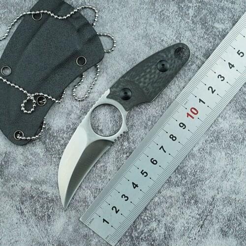 New fixed blade knife S35VN steel carbon fiber handle outdoor camping survival pocket kitchen knife fruit knife EDC tool