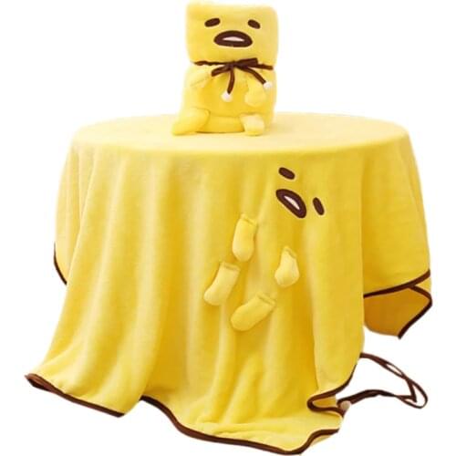 80*90/90*160cm Lovely Yolk Baby Roll Blanket Cartoon Yellow Egg Funny Travel Sleeping Plush Blanket Christmas Gift Dropshipping