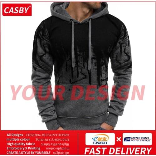Autumn Winter Fleece Hoodies Men Fashion Custom Graphic Casual Printed Sweatshirt Harajuku DIY Design Logo Loungewear Tops F810