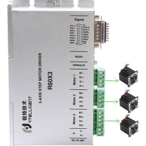 Rtelligent 20pcs Nema 23 24 Stepper Motor Driver R60X3 Independently Drives Three stepper motor
