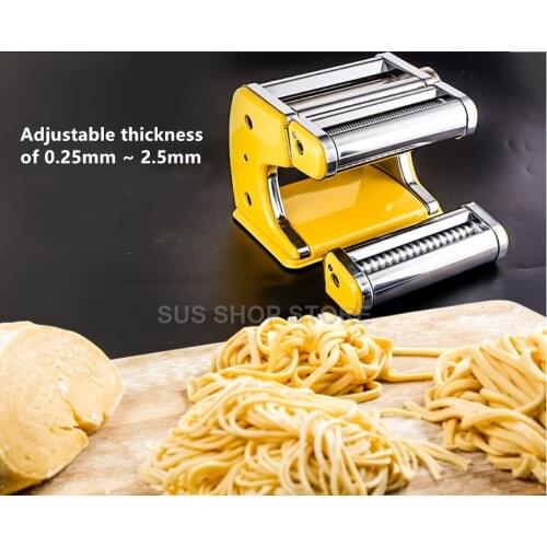 Manual Noodle Machine Small Household Pasta Machine Two Knives Noodle Maker Multi-Kinetic Stainless Steel Kitchen Tools manual