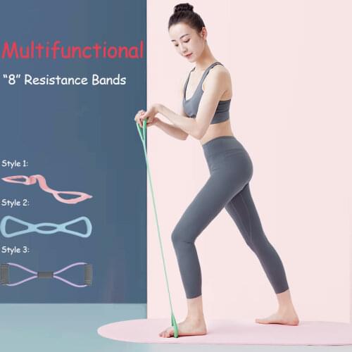 Yoga Fitness Resistance Bands 8 Word Chest Expander Rope Workout Muscle Trainning Rubber Elastic Bands For Sports Exercise