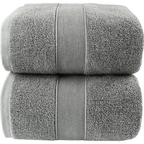 Solid Color Comfortable Bath Towel For Bathroom Use Multicolor - Cotton Soft Bath Towel 70x140cm 2PCS