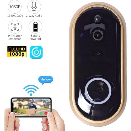 SAMTIAN Video Doorbell Smart WIFI Door Bell HD 1080P Camera With Night Vision Wireless Doorbell For Phone Home Security Cameras