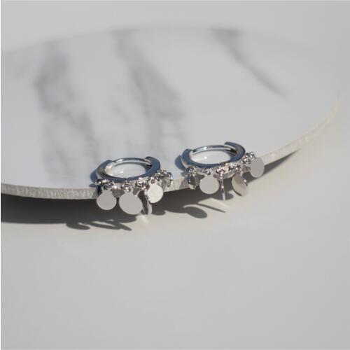 925 Sterling Silver Earring Round Star ball Tassel Ear Ring Ear Bone Ear Buckle Wild Personality Female Girl Silver Ear Jewelry