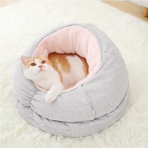 Cat Winter Warm Sleeping Kennel Bag Long Plush Super Soft Pet Bed Puppy Sleeping Cushion Mat Portable Cat Supplies Chinchilla