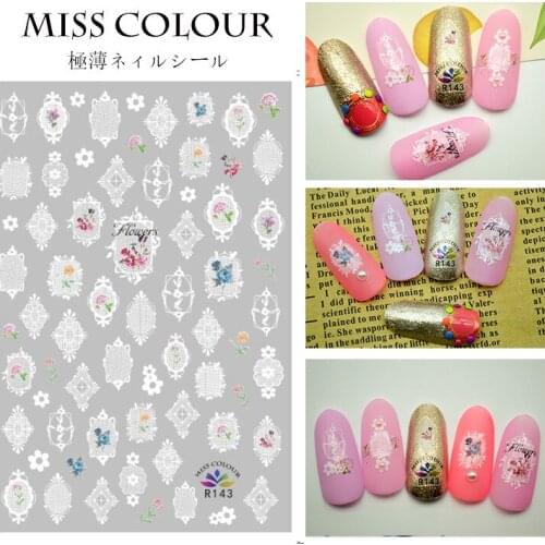 1Sheet Bohemia Styles Nail Wrap Flowers Cartoon Decorations Nail Stickers Decal Back Glue Adhesive Sticker Manicure Accessories