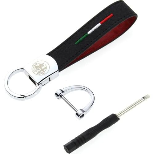 1PC Car Keychain Metal Key Ring Car Key Holder Ring Auto Keyrings For Alfa Romeo 156 159 147 Giulietta 147 Mito Auto Accessories