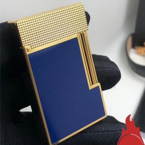 100% New vintage dupont bright sound gas lighter windproof copper body for cigarette