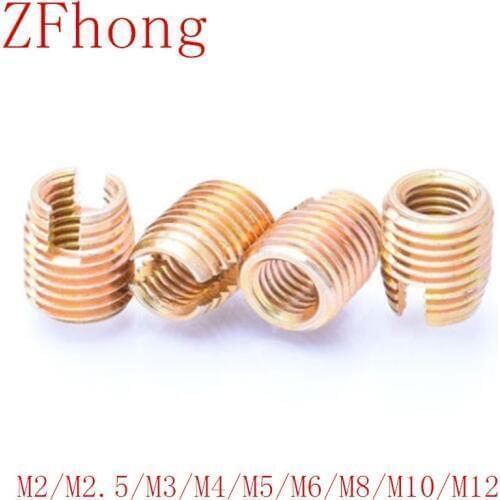 20pcs 10PCS 5PCS M2 TO M12 zinc plated Threaded Inserts Metal Thread Repair Insert Self Tapping Slotted Screw Threaded