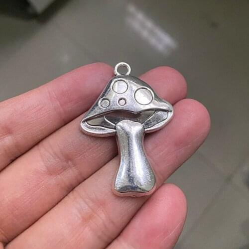 4pcs Charms Mushroom 41x29mm Antique Silver Color Plated Pendants Making DIY Handmade Tibetan Silver Color Jewelry Accessories