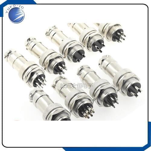 5PCS/lot 2PIN 16mm aviation plug GX16-2 core round screw type air connector male and female jack and socket