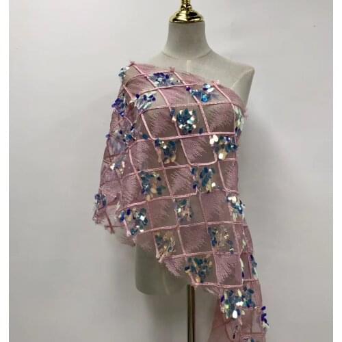 African lace fabric embroidered Nigerian French mesh sequined lace fabric 2021 high quality lace womens wedding J40561